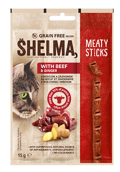 Grain Free snack for cats with beef and ginger